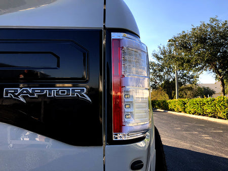 Ford F150 15-17 & Raptor 17-19 (Replaces OEM LED) Tail Lights OLED Dark Red Smoked