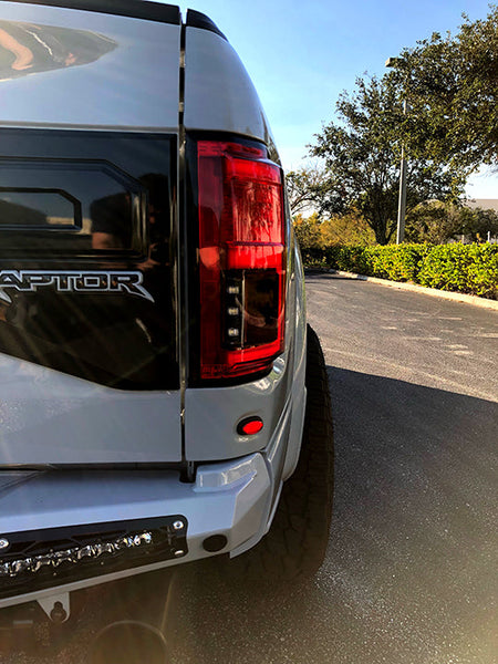 Ford F150 15-17 & Raptor 17-19 (Replaces OEM LED) Tail Lights OLED Dark Red Smoked