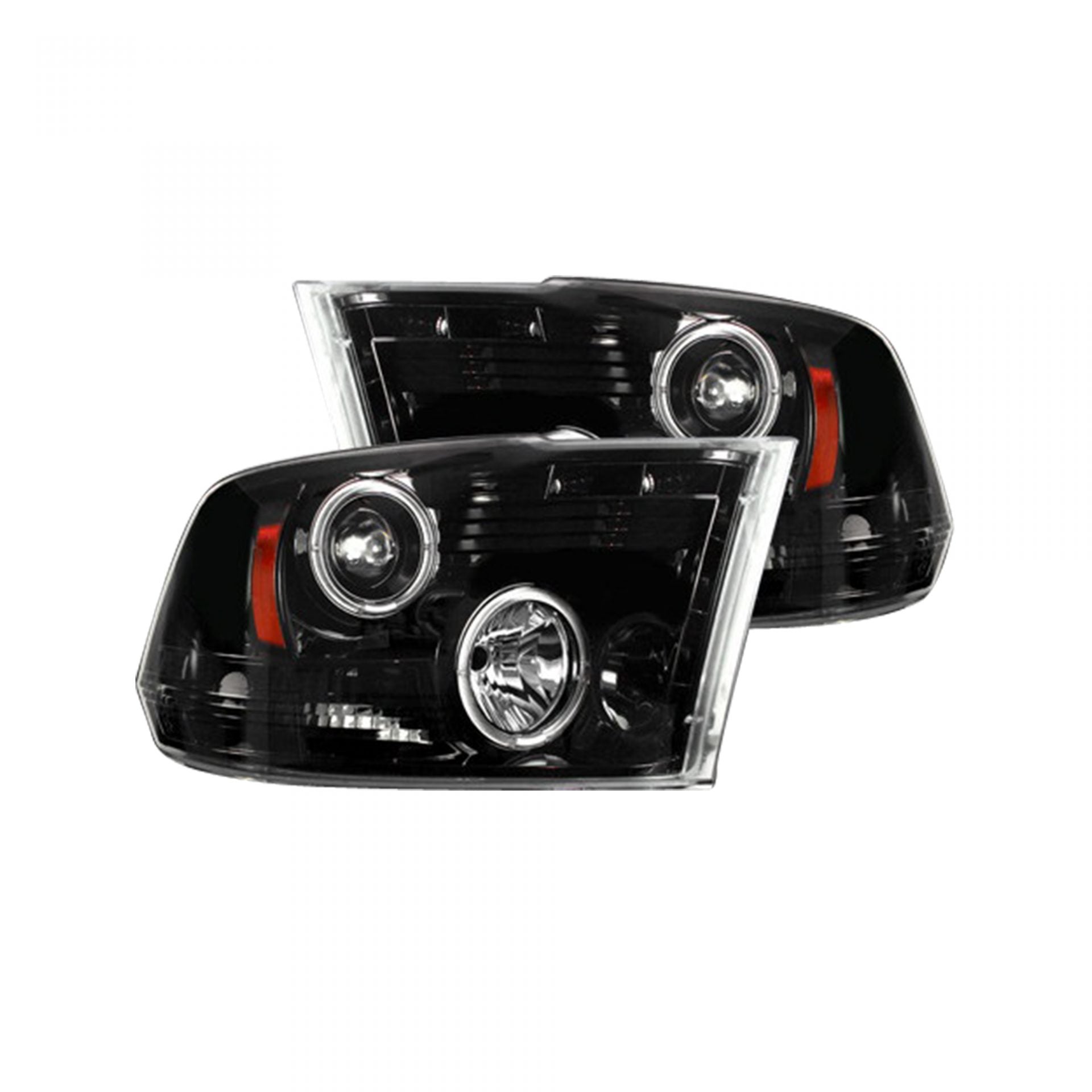 Dodge RAM 1500 09-19 & 2500/3500 10-18 Projector Headlights CCFL Halos & DRL Smoked/Black