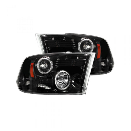 Dodge RAM 1500 09-19 & 2500/3500 10-18 Projector Headlights CCFL Halos & DRL Smoked/Black