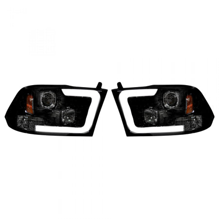 Dodge RAM 1500 09-19 & 2500/3500 10-18 Projector Headlights OLED Halos & DRL Smoked/Black