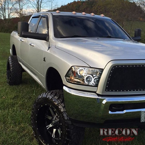 Dodge RAM 1500 09-19 & 2500/3500 10-18 Projector Headlights CCFL Halos & DRL Smoked/Black