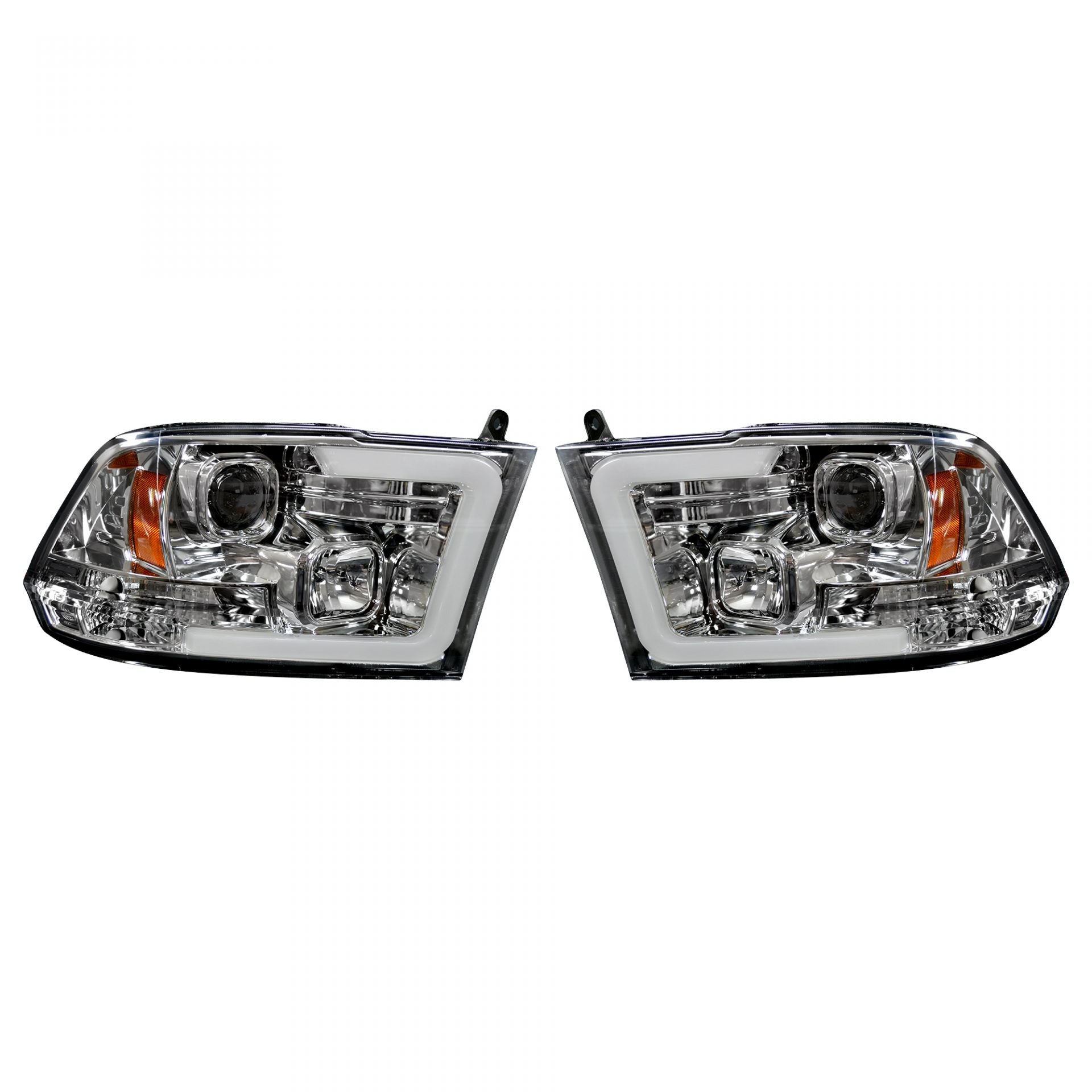 Dodge RAM 1500 09-19 & 2500/3500 10-18 Projector Headlights OLED Halos & DRL Smoked/Black