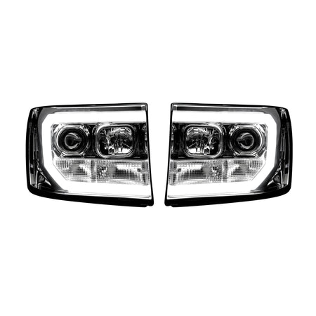 GMC Sierra 07-13 Projector Headlights OLED Halos & DRL Clear/Chrome