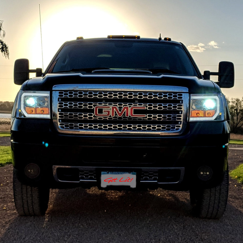GMC Sierra 07-13 Projector Headlights OLED Halos & DRL Clear/Chrome