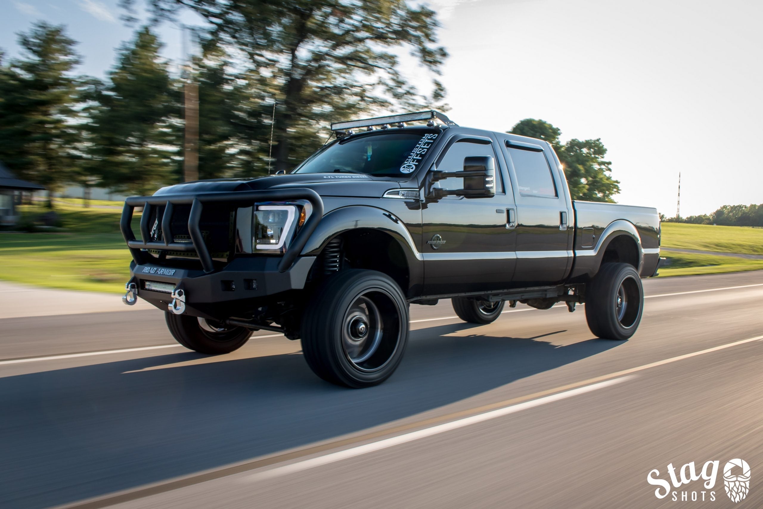 Ford Super F250/F350 08-16 Duty Side Mirror Lenses White & Amber LED Smoked