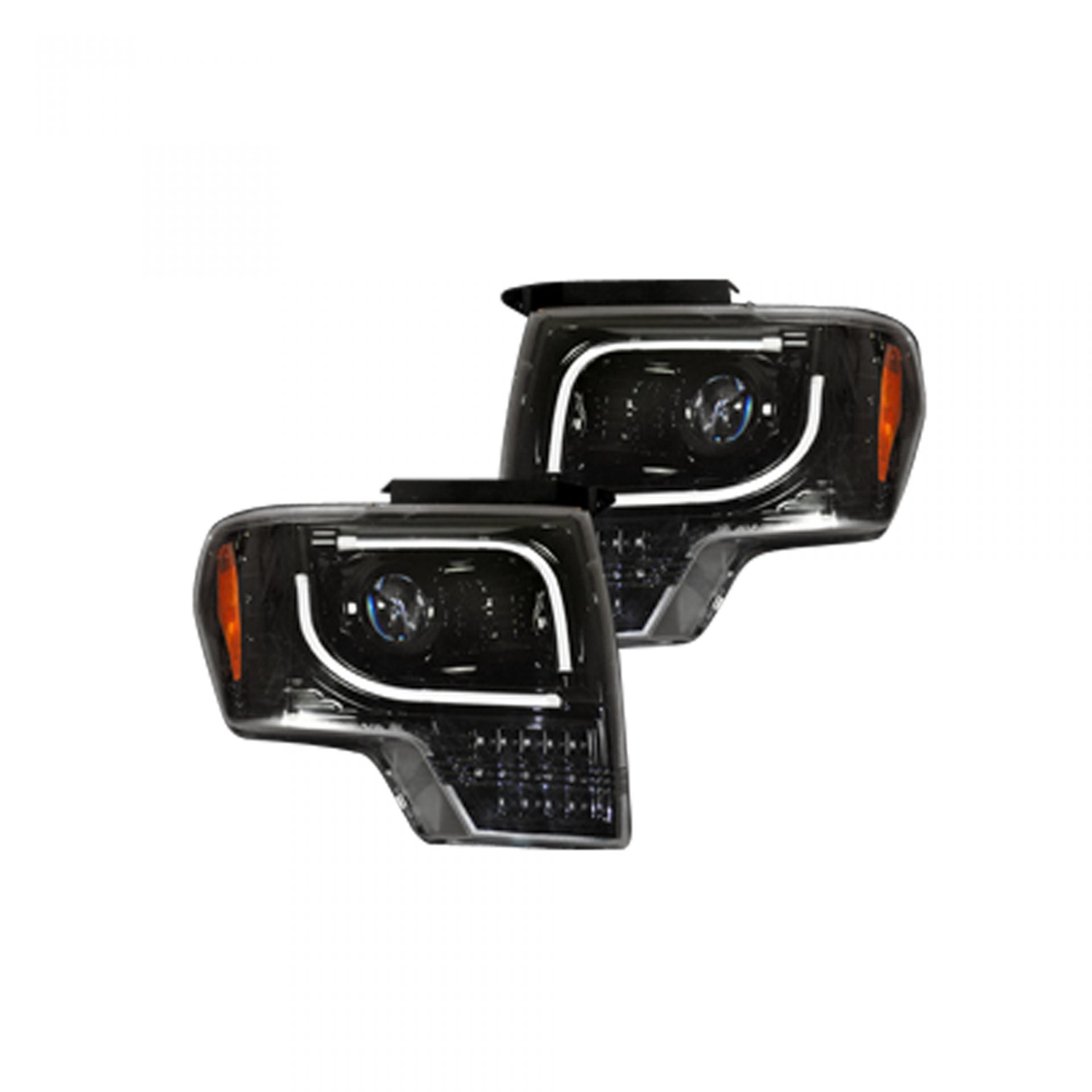 Ford F150 & Raptor 13-14 Projector Headlights LED Smoked/Black