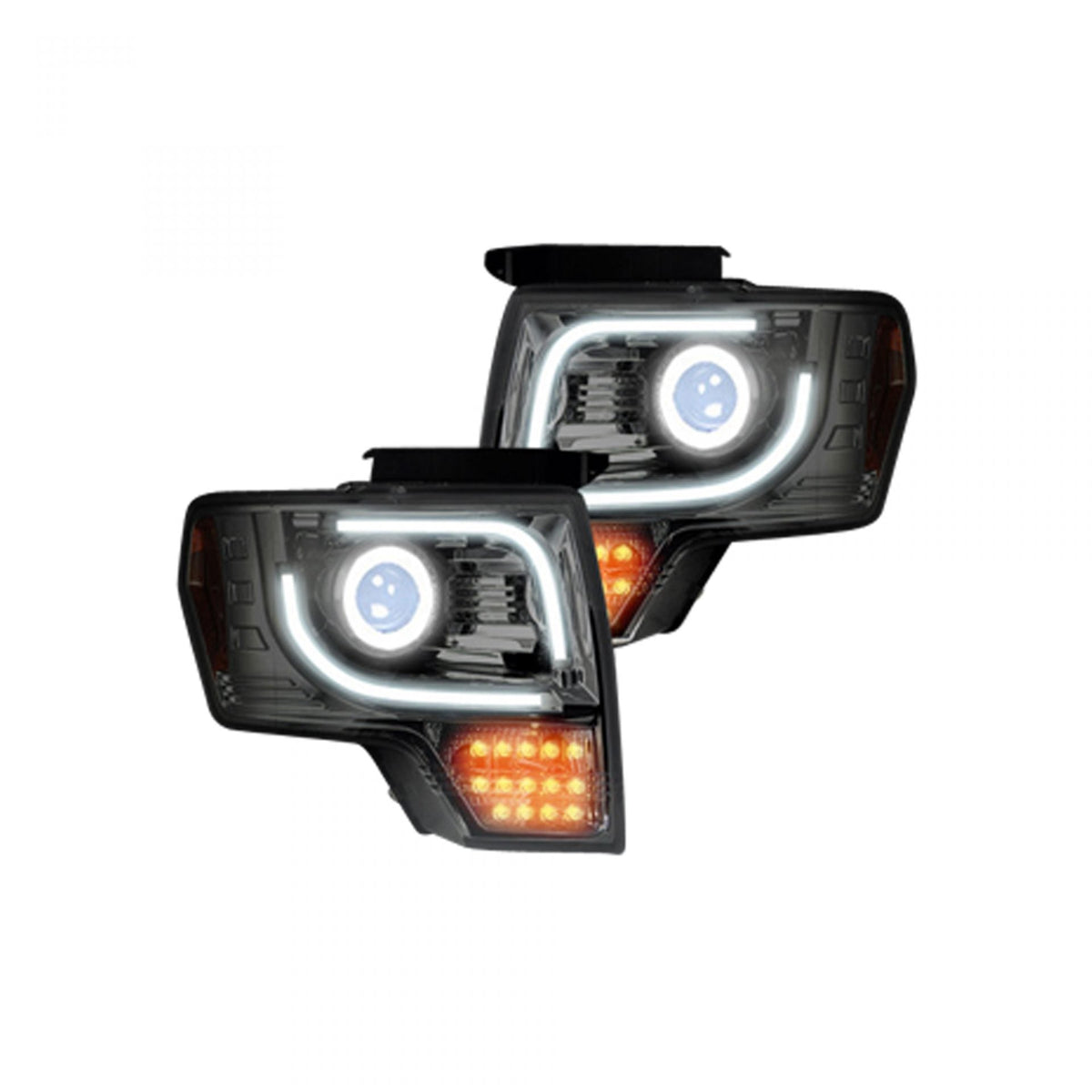 Ford F150 & Raptor 13-14 Projector Headlights LED Smoked/Black