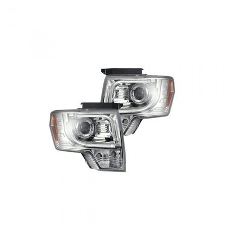 Ford F150 & Raptor 13-14 Projector Headlights in Clear/Chrome