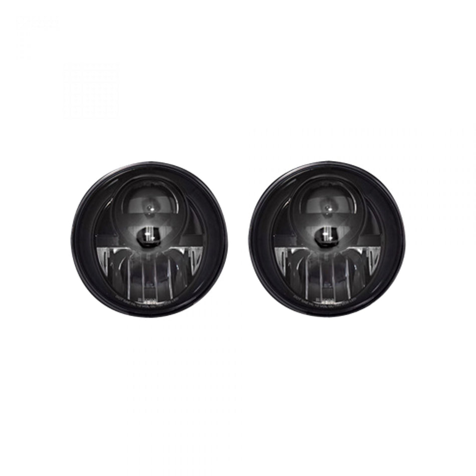 Jeep JK Wrangler 07-18 Projector Headlights LED in Smoked/Black