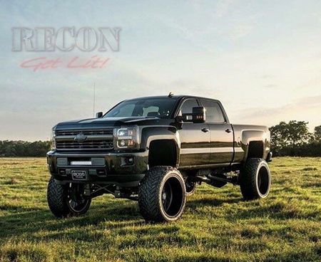 Chevy Silverado 1500 14-16 Projector Headlights OLED Halos, DRL Smoked/Black