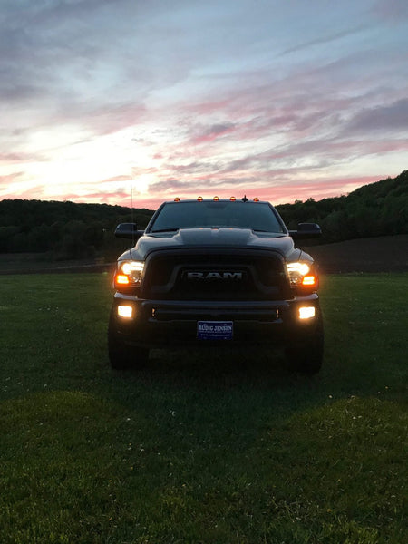 Dodge RAM 1500 14-19 & 2500/3500 15-18 Projector Headlights OLED DRL & LED Signals in Smoked/Black