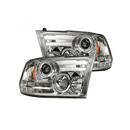 Dodge RAM 1500 14-19 & 2500/3500 15-18 Projector Headlights OLED DRL, LED Clear/Chrome