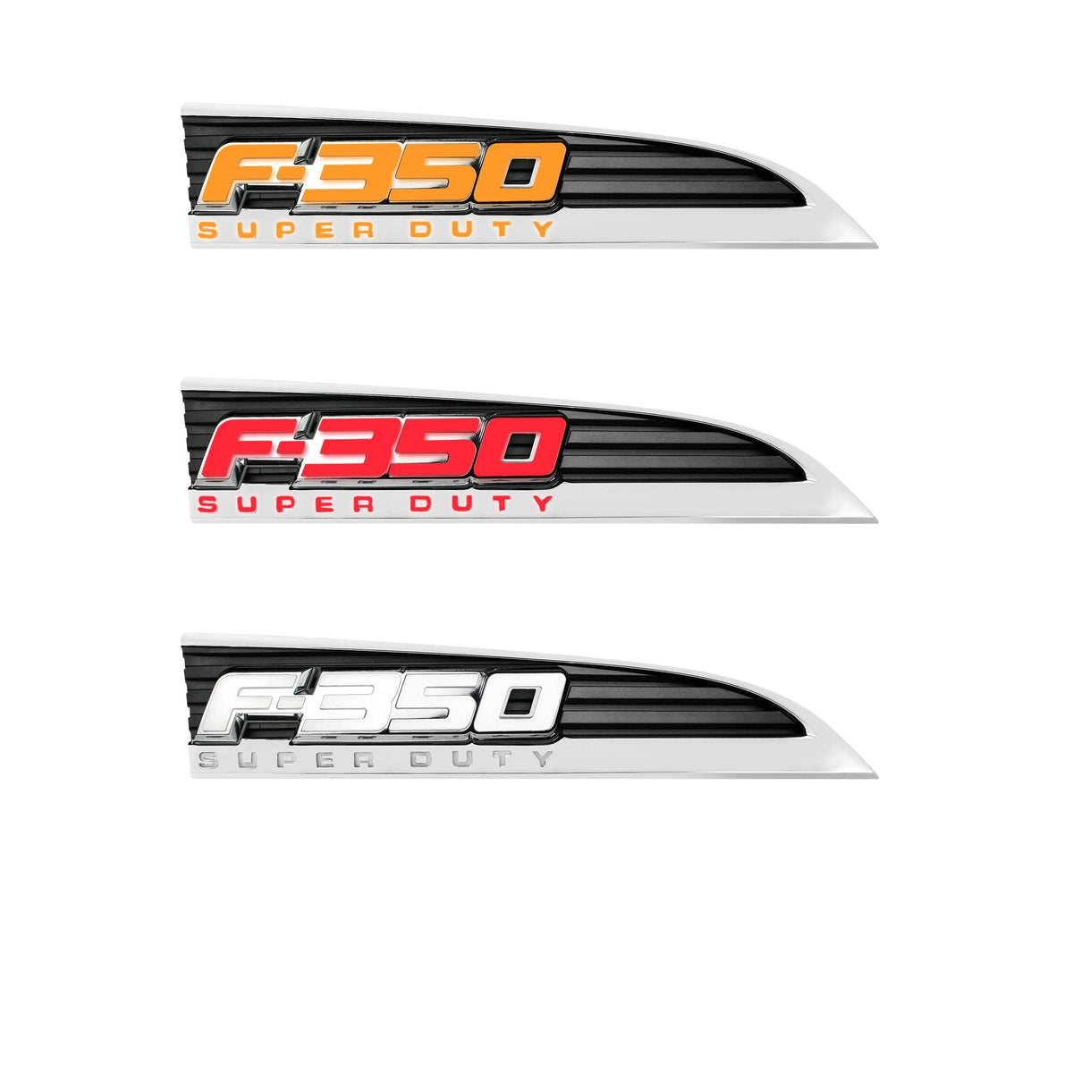 Ford F350 11-16 Illuminated Emblems Black Chrome in Amber, Red & White