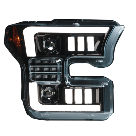 264290LEDBKC Ford F150 15-17 (Replaces OEM Halogen Style Head Lights Only) 6K LED PROJECTOR HEADLIGHTS w/ Ultra High Power Smooth OLED DRL & High Power Amber LED Turn Signals - Smoked / Black