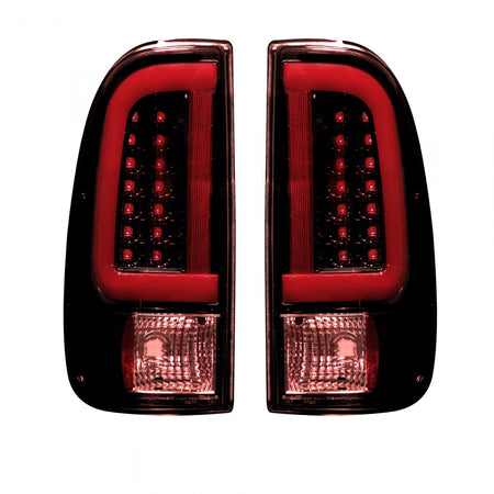 Super Duty F250HD/350/450/550 99-07 & F150 97-03 Straight Tail Lights OLED Dark Red Smoked