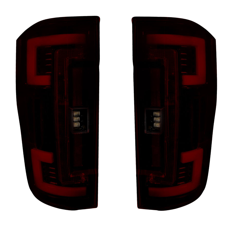 Ford Super Duty 20-22 F-250 F-350 F-450 F-550 (Replaces OEM LED) Tail Lights OLED in Dark Red Smoked