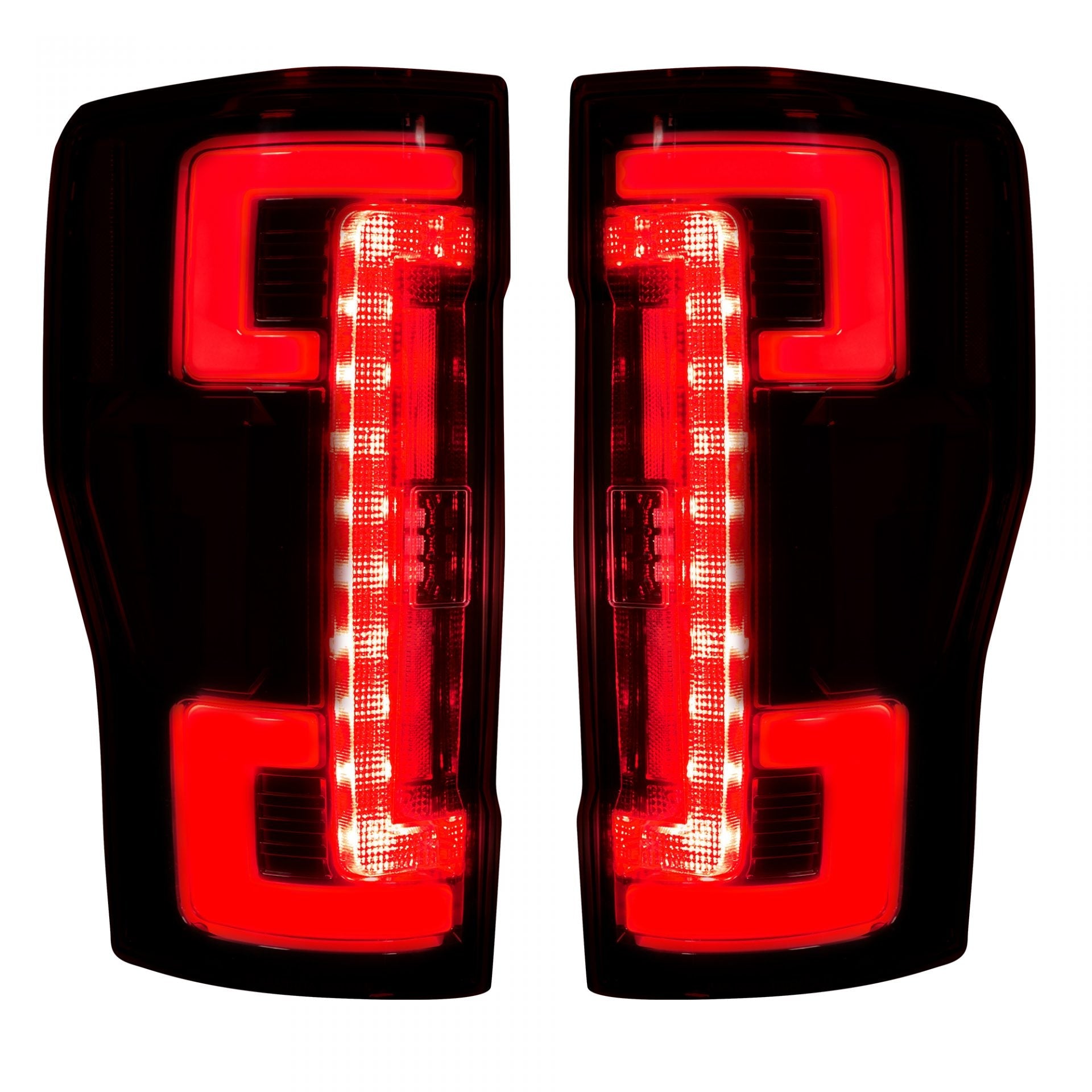 Ford Super Duty 17-19 Replaces OEM Halogen Tail Lights OLED Dark Red Smoked