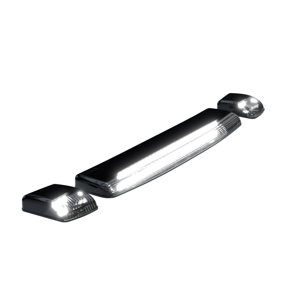 GMC & Chevy 15-19 3-Piece Cab Roof Light Set LED Smoked Lens in White LED