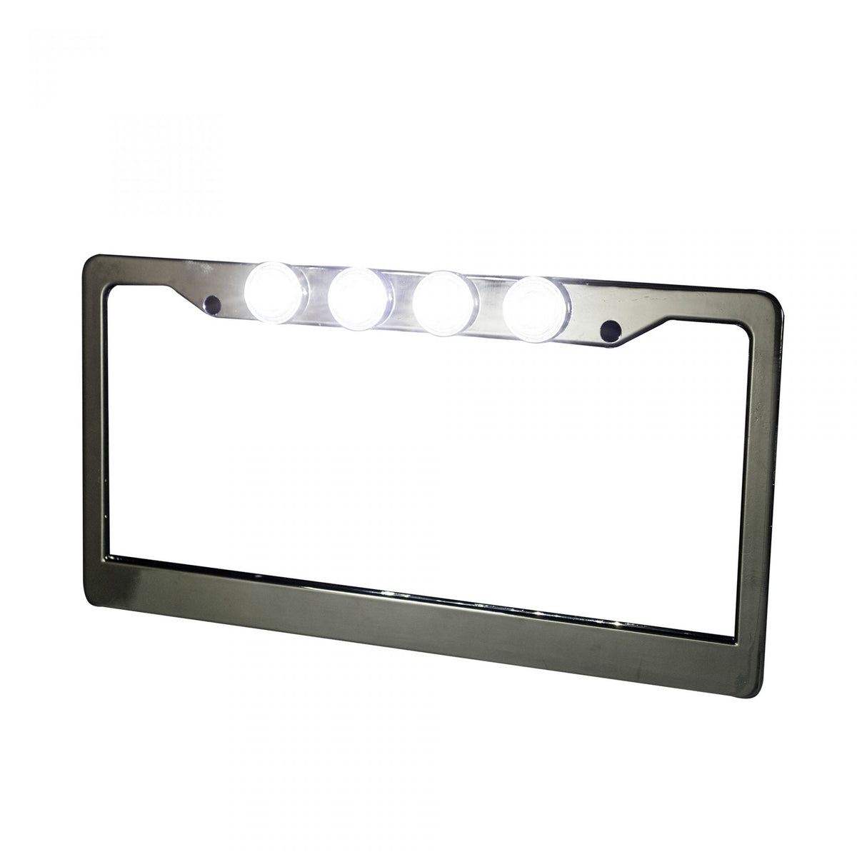 Brushed Aluminum License Plate Frame with Four 6000K XML CREE LED Reverse Lights