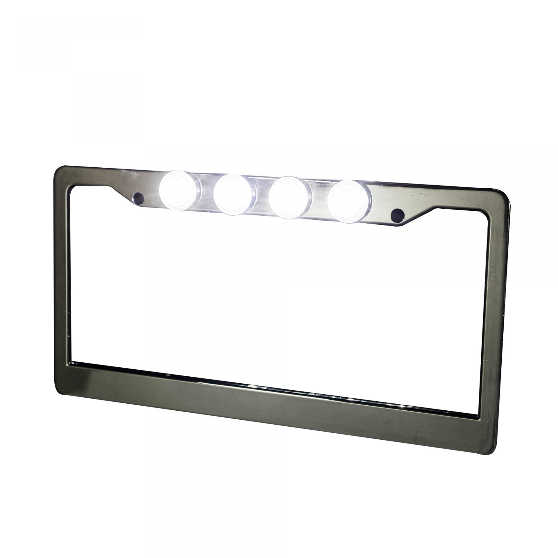 Brushed Aluminum License Plate Frame with Four 6000K XML CREE LED Reverse Lights