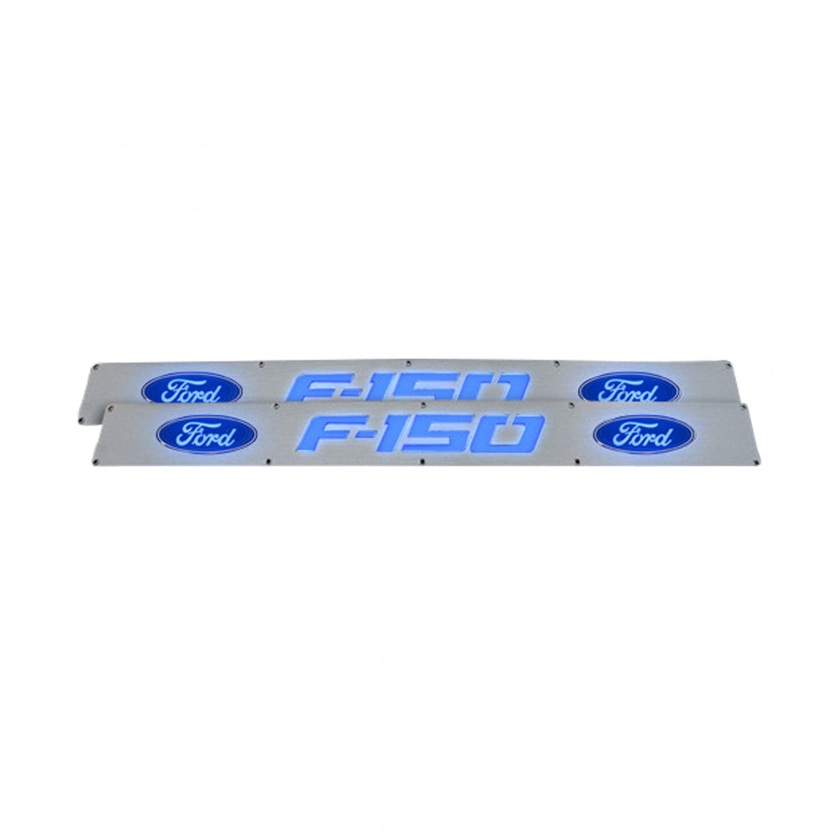 Ford F150 09-14 Illuminated Door Sill Brushed Finish Blue Illumination