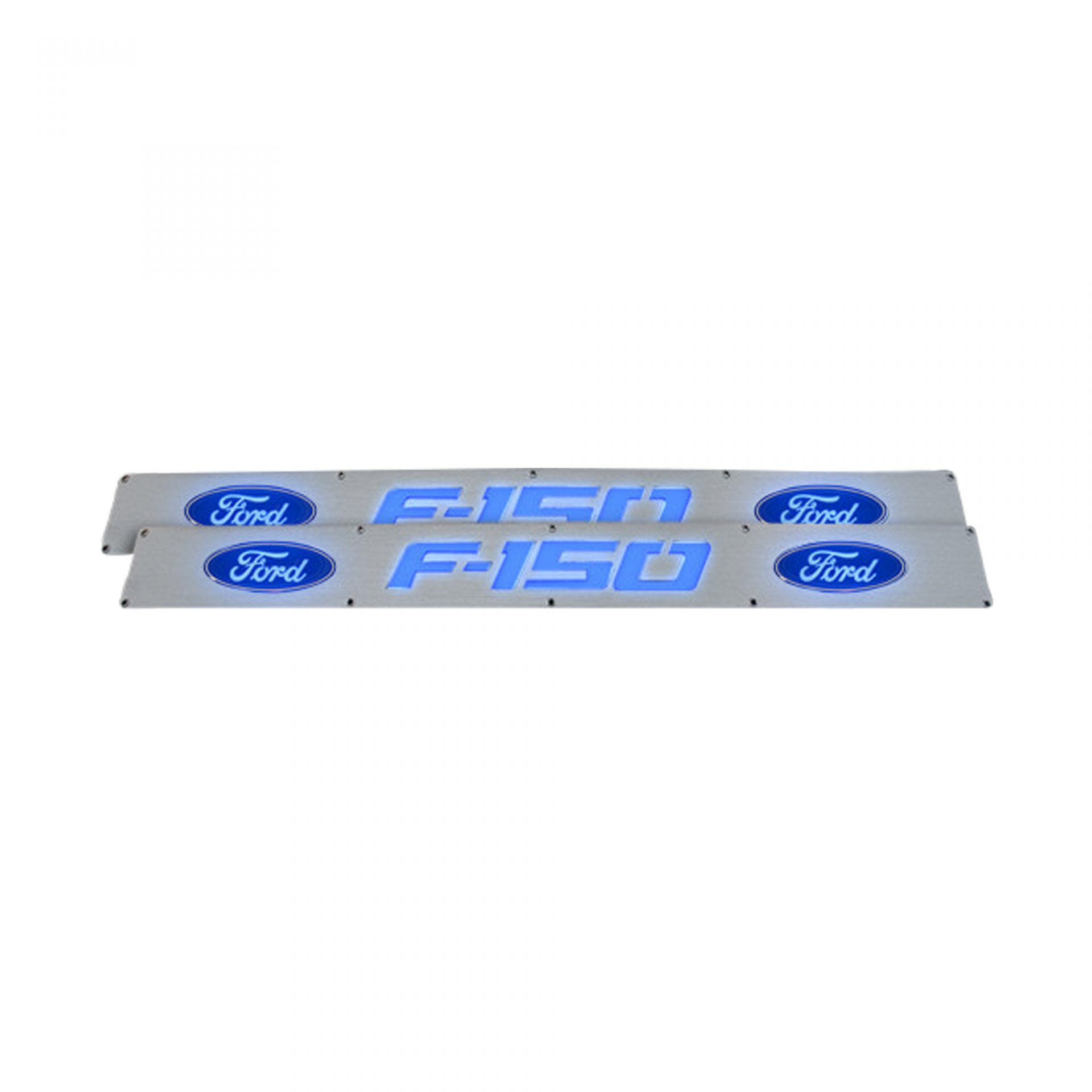 Ford F150 09-14 Illuminated Door Sill Brushed Finish Blue Illumination