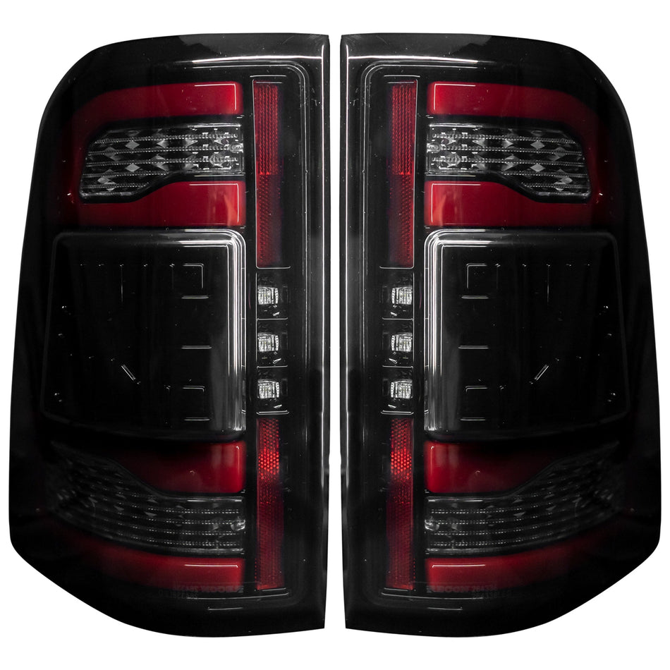 Dodge RAM 1500 19-23 OLED Tail Lights Smoked w/ Scanning Red Turn Signals - Replaces OEM LED Tail Lights