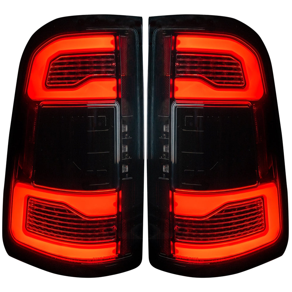 Dodge RAM 1500 19-23 OLED Tail Lights Smoked w/ Scanning Red Turn Signals - Replaces OEM LED Tail Lights