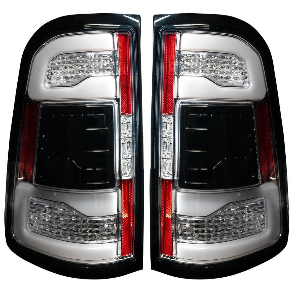 Dodge RAM 1500 19-23 OLED Tail Lights Clear w/ Scanning Red Turn Signals - Replaces OEM LED Tail Lights