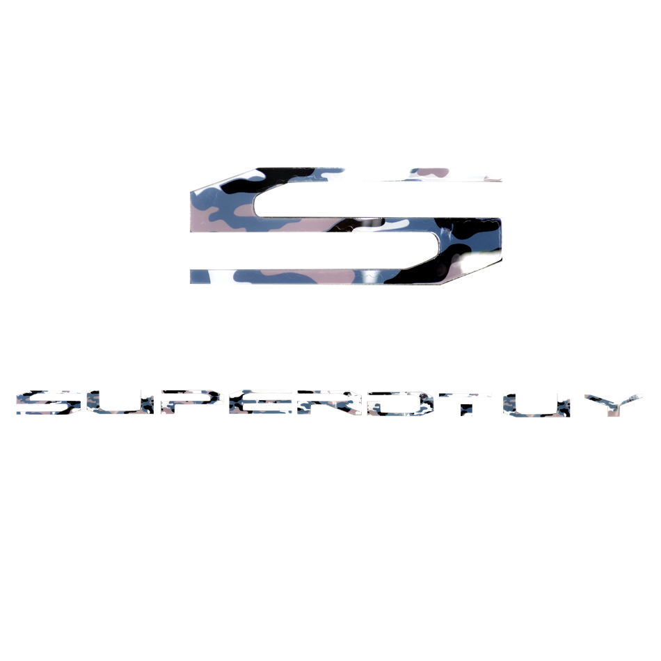Ford Super Duty 17-19 Acrylic Emblem Inserts in White Camo