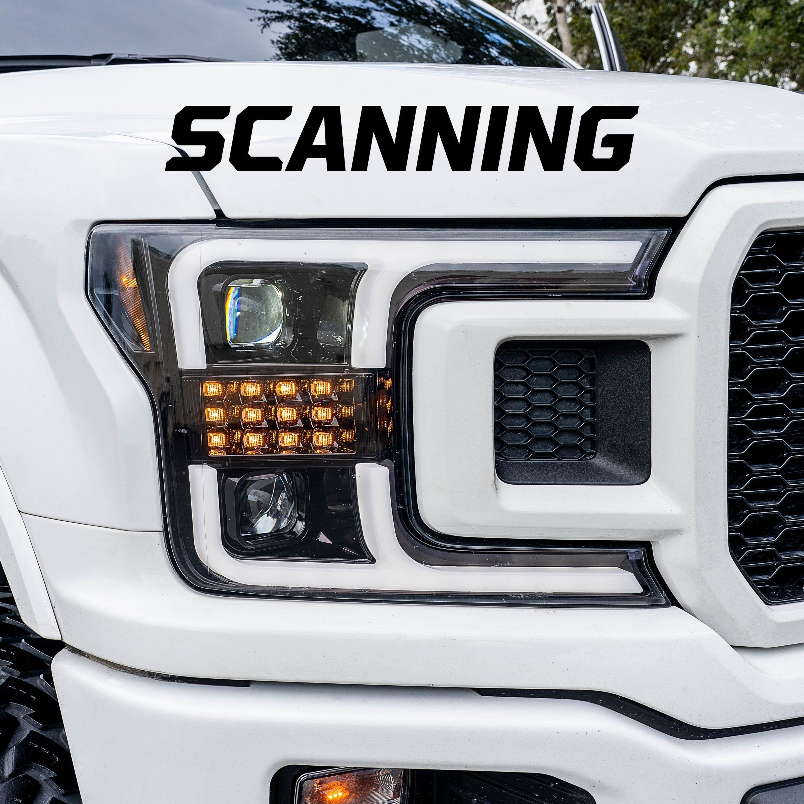 Ford F150 18-19 Projector Headlights OLED DRL, LED Turn Signals Smoked/Black