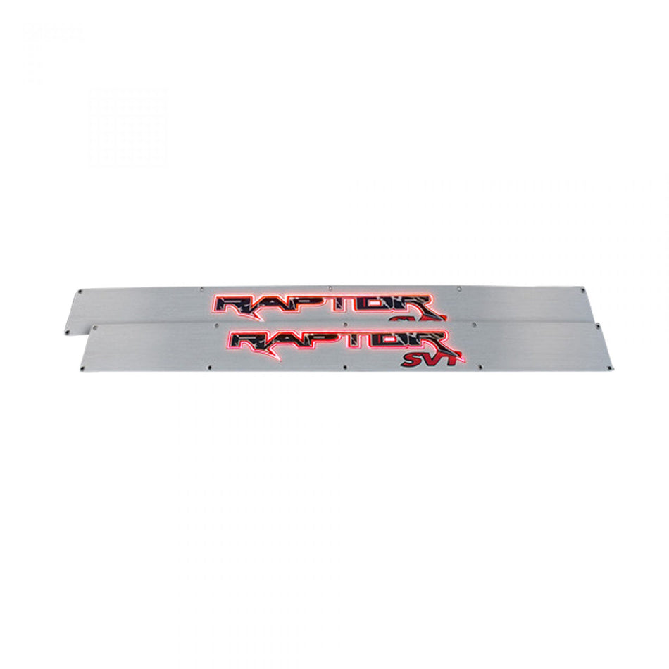 Ford SVT Raptor 09-14 Illuminated Door Sill Brushed Finish Red Illumination