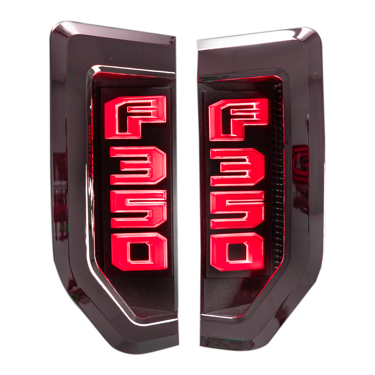 Ford F350 17-19 Illuminated Emblems Chrome in Red