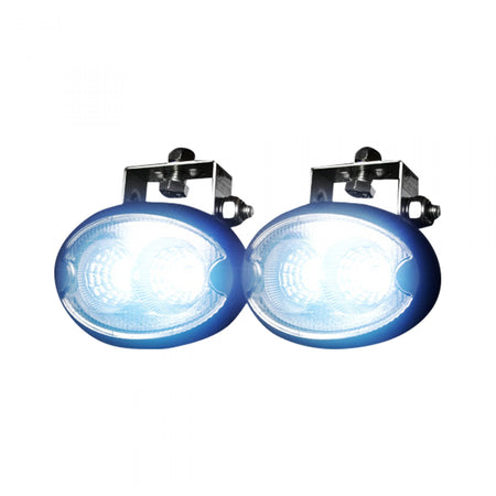 1100 Lumen LED Driving 12W 6500K LED Chrome Clear Lens Black Housing