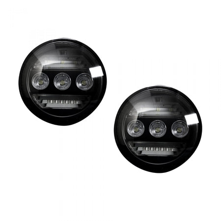 GMC Sierra & Chevy Silverado 15-19 White LED 2-Piece Fog Lights Smoked/Black