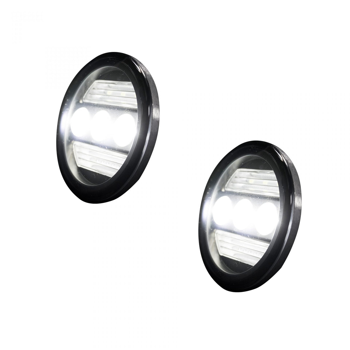 GMC Sierra & Chevy Silverado 15-19 White LED 2-Piece Fog Lights Smoked/Black