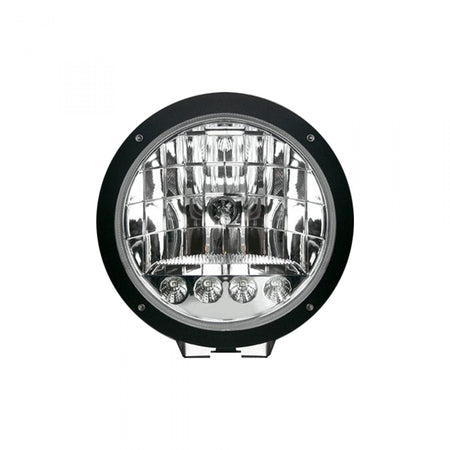 6" Round 6,250K HID Driving Light w/ Four 6,250K LED Daytime Running Lights - Chrome Internal Housing