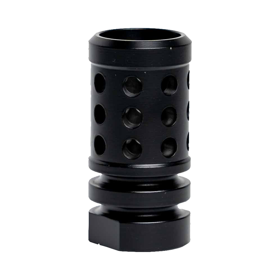 264CBBK101 - Interchangeable Perforated Hole Design Rifle Barrel Antenna Tip Flash Hider - This interchangeable flash hider barrel tip fits RECON 10" Rifle Barrel Antennas - BLACK