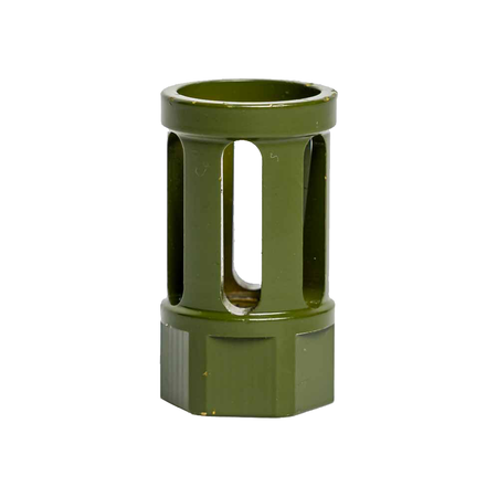 264CBGR102 - Interchangeable Bird Cage Design Rifle Barrel Antenna Tip Flash Hider - This interchangeable flash hider barrel tip fits RECON Combat Antennas - OLIVE DRAB / ARMY GREEN