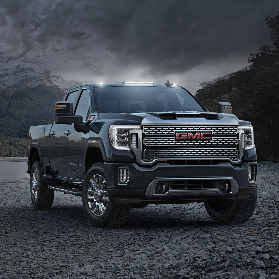 GMC & Chevy 20-24 (4th GEN Body Style) Heavy-Duty (3-Piece Set) Smoked Cab Roof Light Lens with White LED’s - (Attn: This cab light kit replaces OEM factory installed cab roof lights)