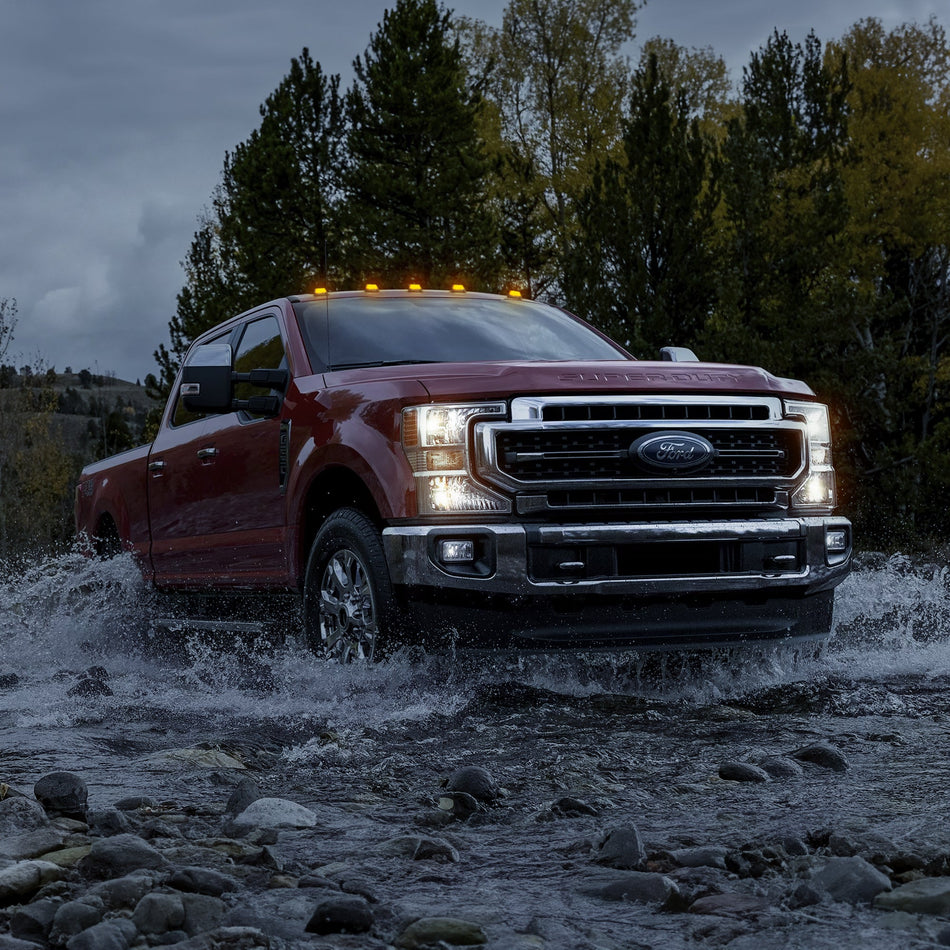 Ford Super Duty 17-23 (5-Piece Set) Cab Lights LED in Amber - (Attn: This part is for Ford trucks that DID NOT come with factory installed cab roof lights)