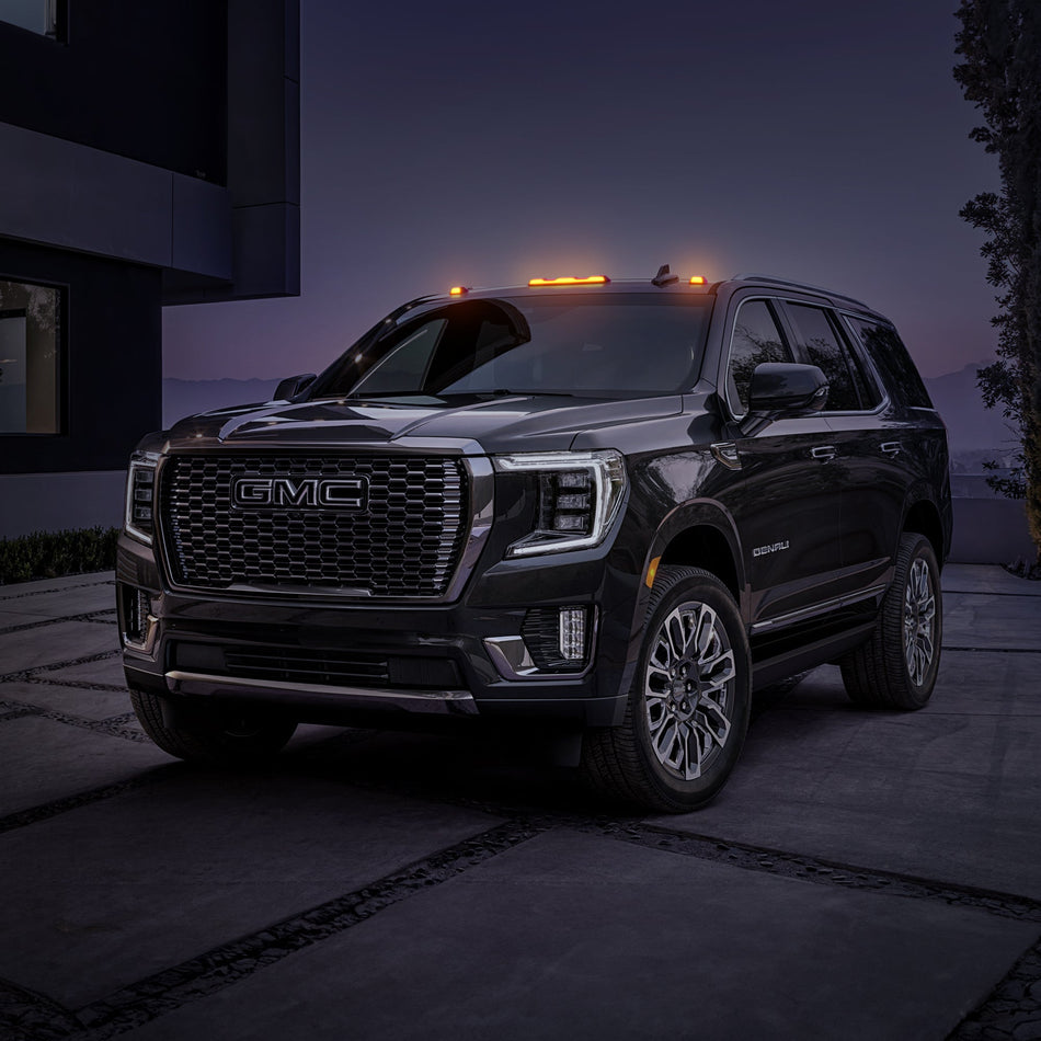 GMC & Chevy 20-24 (4th GEN Body Style) Heavy-Duty (3-Piece Set) Smoked Cab Roof Light Lens with Amber LED’s - (Attn: This part is for trucks that DID NOT come with factory installed cab roof lights)