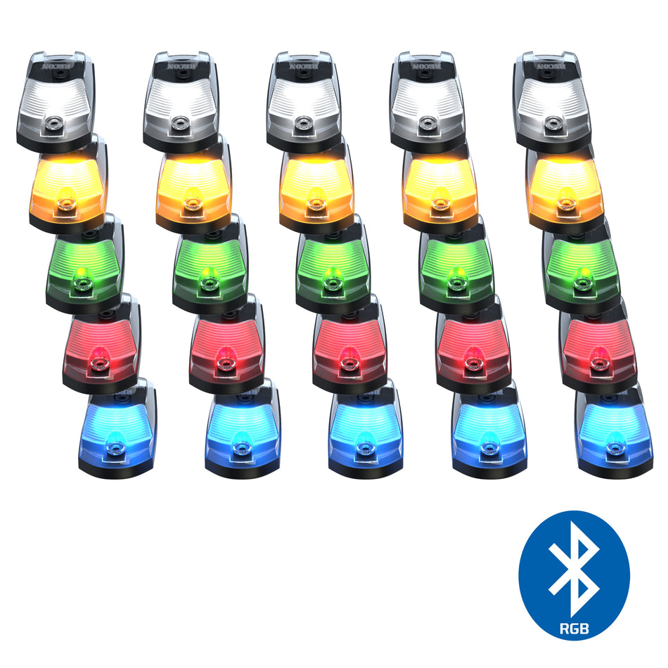 Ford 17-23 Superduty (5-Piece Set) Clear Cab Roof Light Lens with RGB (Multi-Colored) High-Power LED's - (Attn: This part is for Ford trucks that DID NOT come with factory installed cab roof lights)