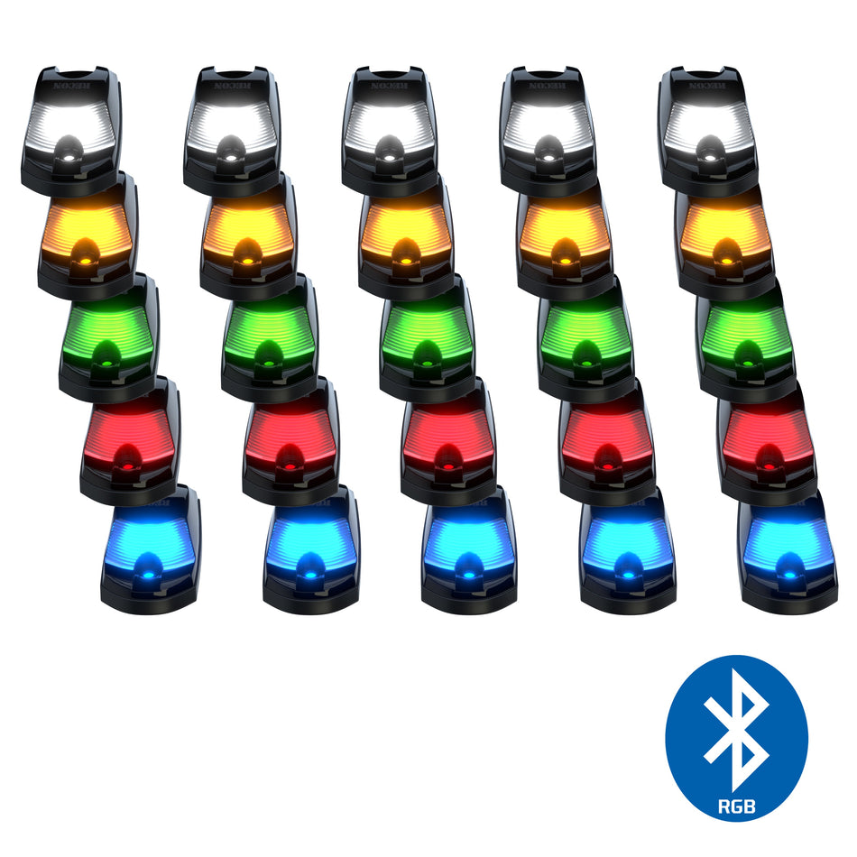 Ford 17-22 Superduty (5-Piece Set) Smoked Cab Roof Light Lens with RGB (Multi-Colored) High-Power LED's - (Attn: This cab light kit replaces OEM factory installed cab roof lights)