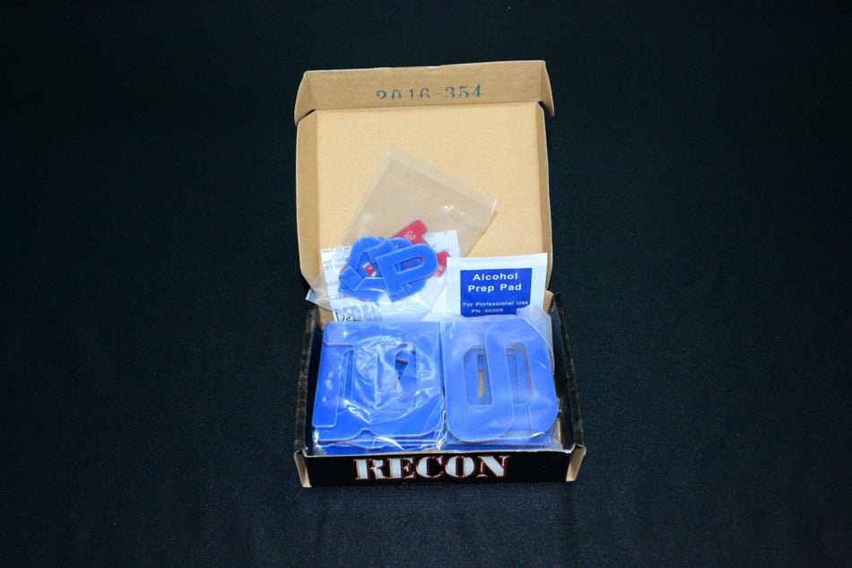 Ford Super Duty 08-16 3-Piece Set (Front HOOD - Rear TAILGATE - Interior DASHBOARD) Acrylic Emblem Inserts in Blue