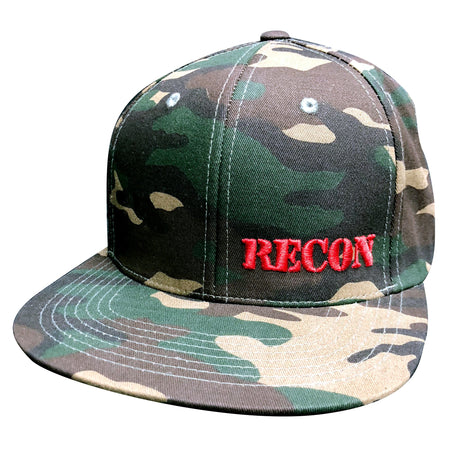 Uploaded ToRed Patch w/ White RECON Logo on Black Trucker Hat