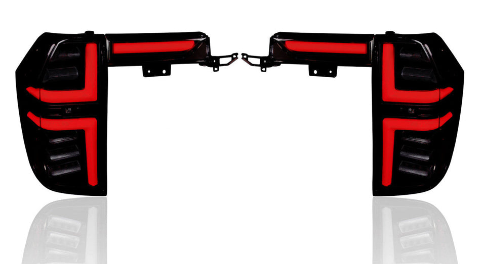 GMC Yukon Denali & Yukon XL 21-24 OLED TAIL LIGHTS with LED Startup Sequence & AMBER OLED Turn Signals - Smoked Lens