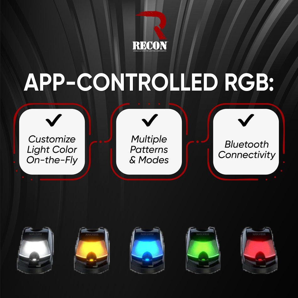 Ford 17-23 Superduty (5-Piece Set) Smoked Cab Roof Light Lens with RGB (Multi-Colored) High-Power LED's - (Attn: This part is for Ford trucks that DID NOT come with factory installed cab roof lights)