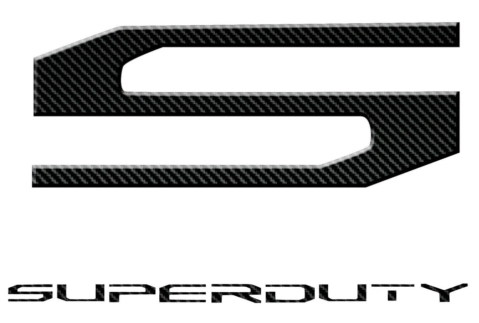 Ford Super Duty 08-16 3-Piece Set (Front HOOD - Rear TAILGATE - Interior DASHBOARD) Carbon Fiber Emblem Inserts in 100% REAL Carbon Fiber
